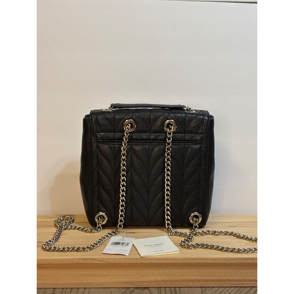 Kate Spade Briar Lane Black Quilted Brayden Crossbody Bag Convertible Backpack - Picture 7 of 16